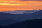 Spring sunrise view of mountains and mist-from Clingmans Dome area-Great Smoky Mountains NP-NC Art Print